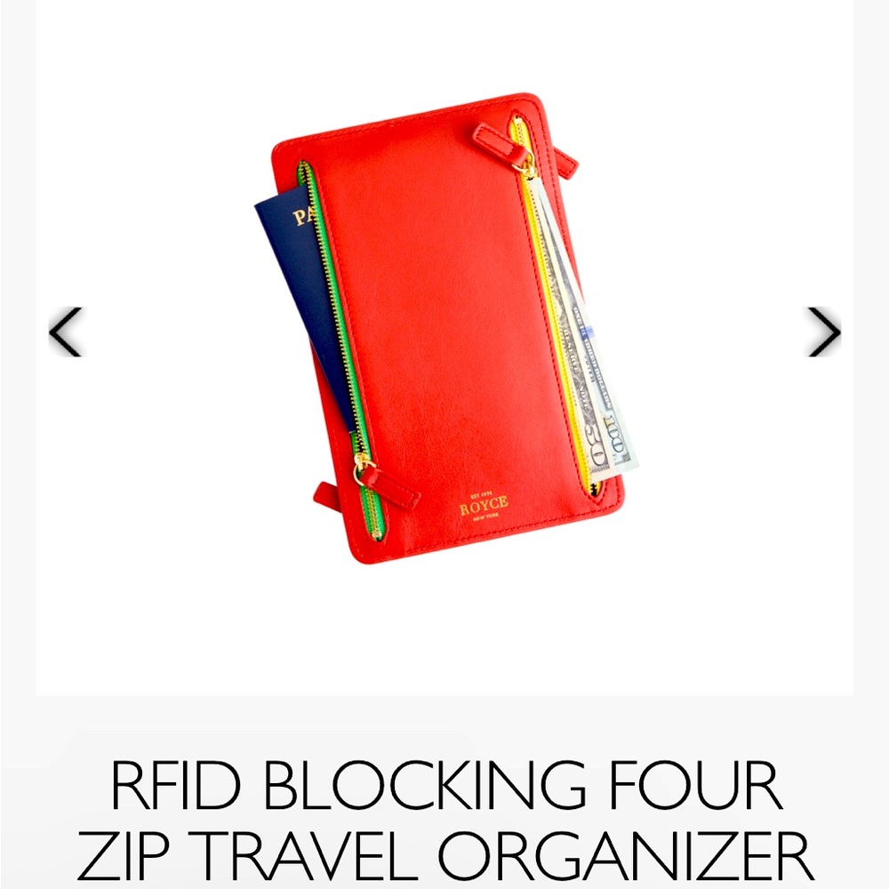 NIB Royce Four zip travel organizer